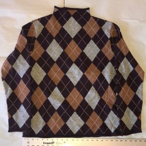 J. Crew 100% Lambswool Argyle Sweater Size Med